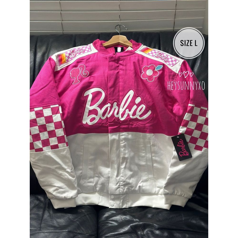 BARBIE 💕💕Checkered Racing Jacket Size L - RARE - SOLD OUT